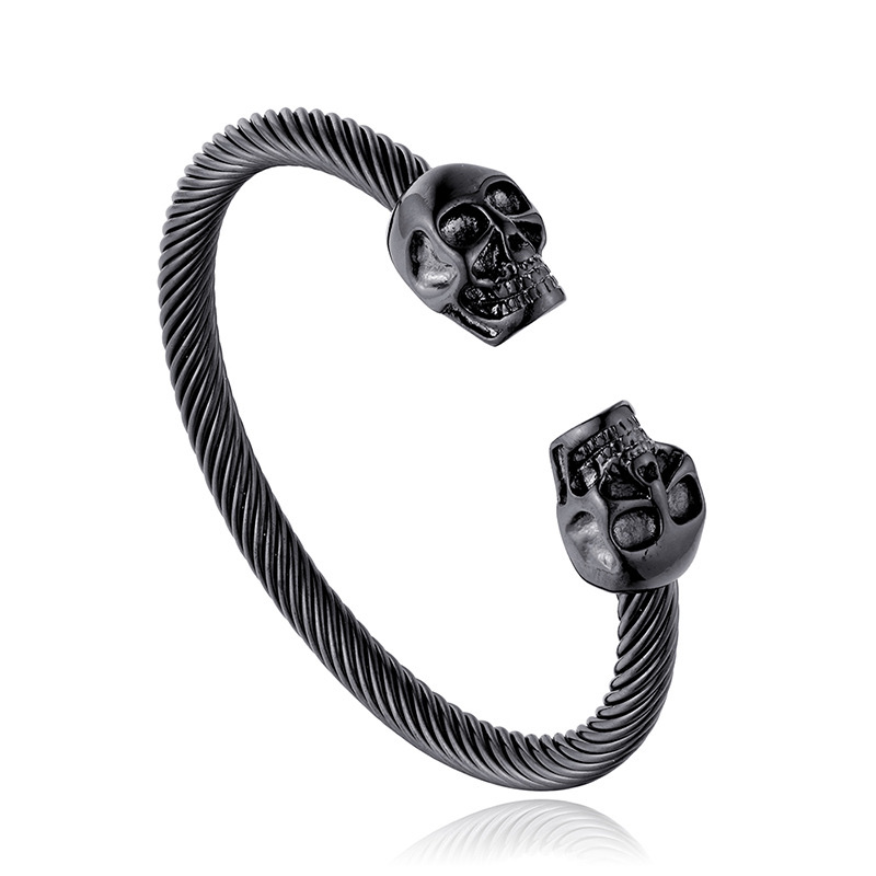 Titanium steel men's jewelry, skull bracelet, ghost head stainless steel men's and women's jewelry Specification image