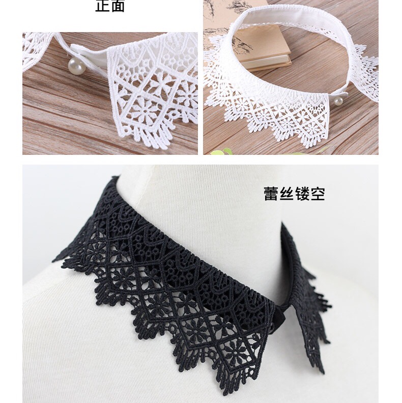 Lace lace hollow false collar children with white shirt false collar shirt collar decorative autumn and winter false collar 8