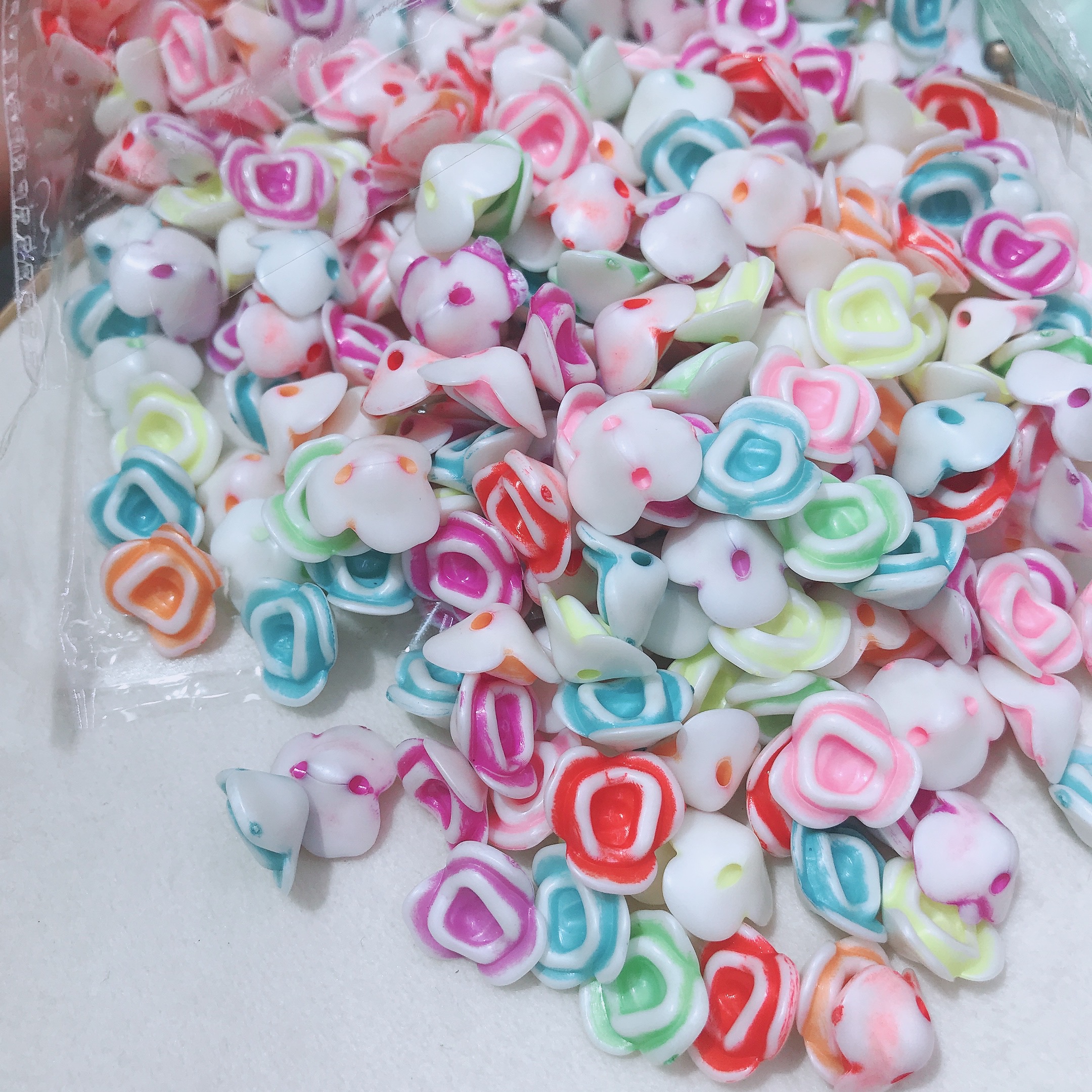 60 Rubber frosted beads, hair strings and rubber bands, DIY handcrafted beads, children's necklaces, educational beads, acrylic accessories, fine headwear accessories, Internet celebrity bestsellers, fashionable headwear accessories
