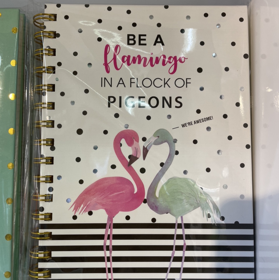 Flamingo silver notebook