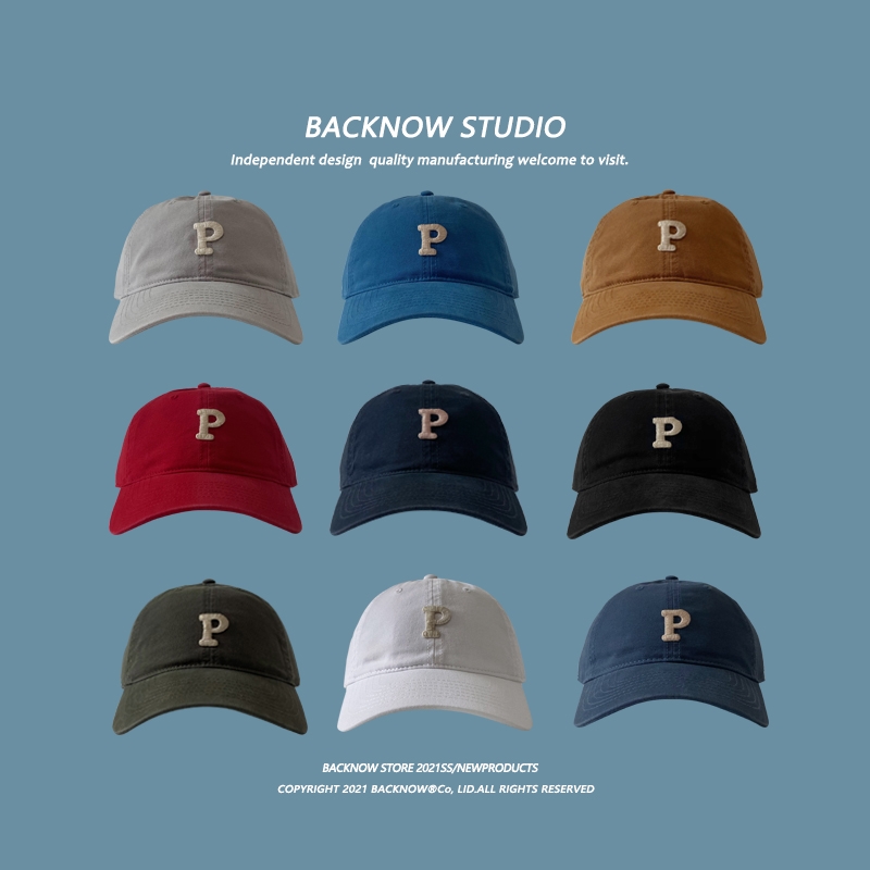 BACKNOW字母刺绣软顶棒球帽夏男女韩休闲遮阳防晒ins潮鸭舌帽子041细节图