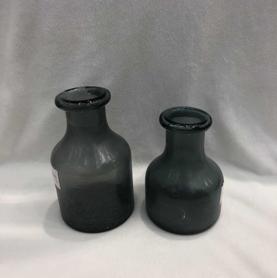 Delicate frosted grey vase glass plug-in vase office home decor bottle