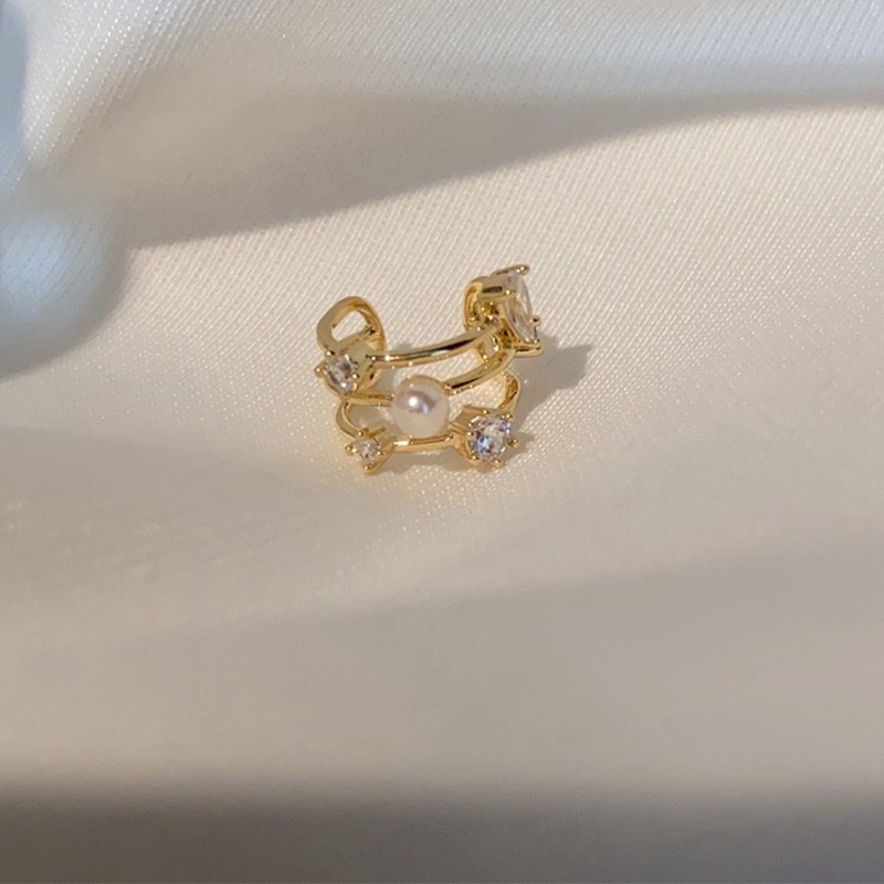 精致锆石珍珠耳骨夹复古冷淡风夏天耳夹女无耳洞耳饰潮产品图