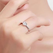 Heart-shaped white diamond ring female fashion personality distinguished Japanese and Korean engagement ring