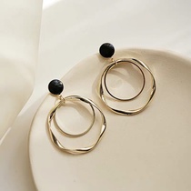 Classic double loop fashion trend Korean small fresh earrings