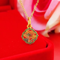 Ancient method of burning blue craft series, heart flower blooming four-leaf clover pendant