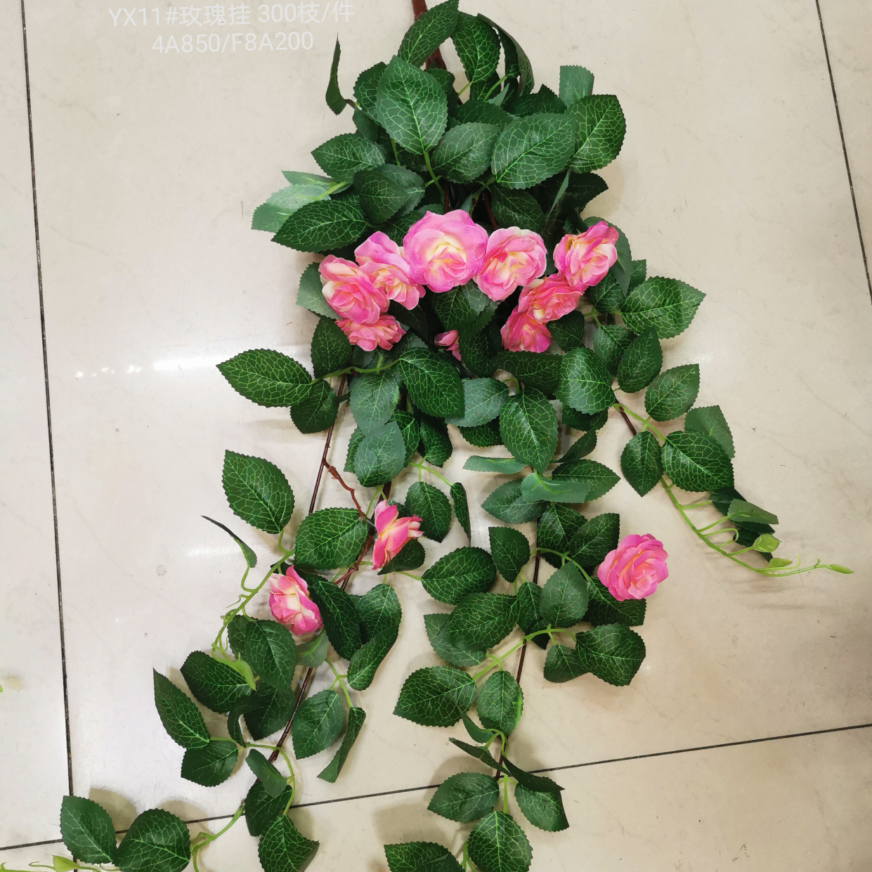 Rattan leaf plant artificial flower Fake flower Arrangement bonsai Living Room Hotel Wedding video decoration tree cherry blossom 2 Rose hanging rose rose flower-11