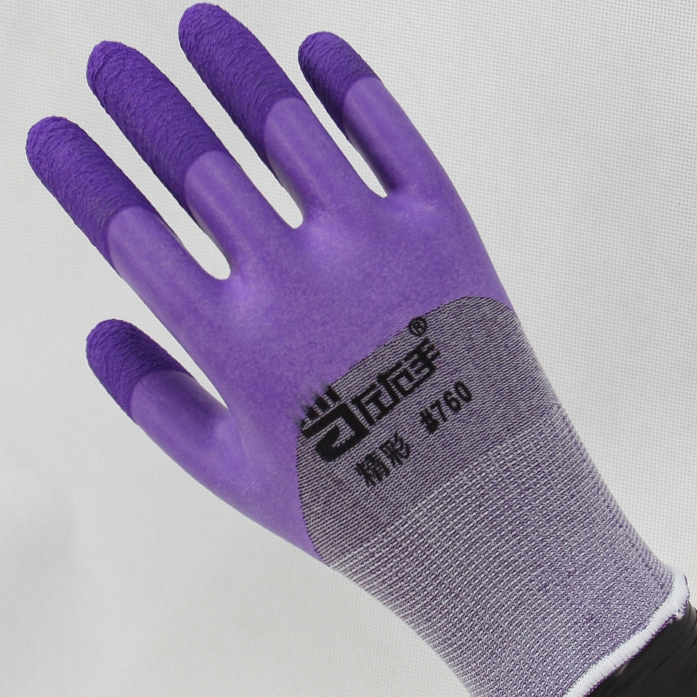 Left and right hand wonderful #760 Breathable strengthening refers to comfortable soft latex foam wear-resistant construction site non-slip protective gloves full figure