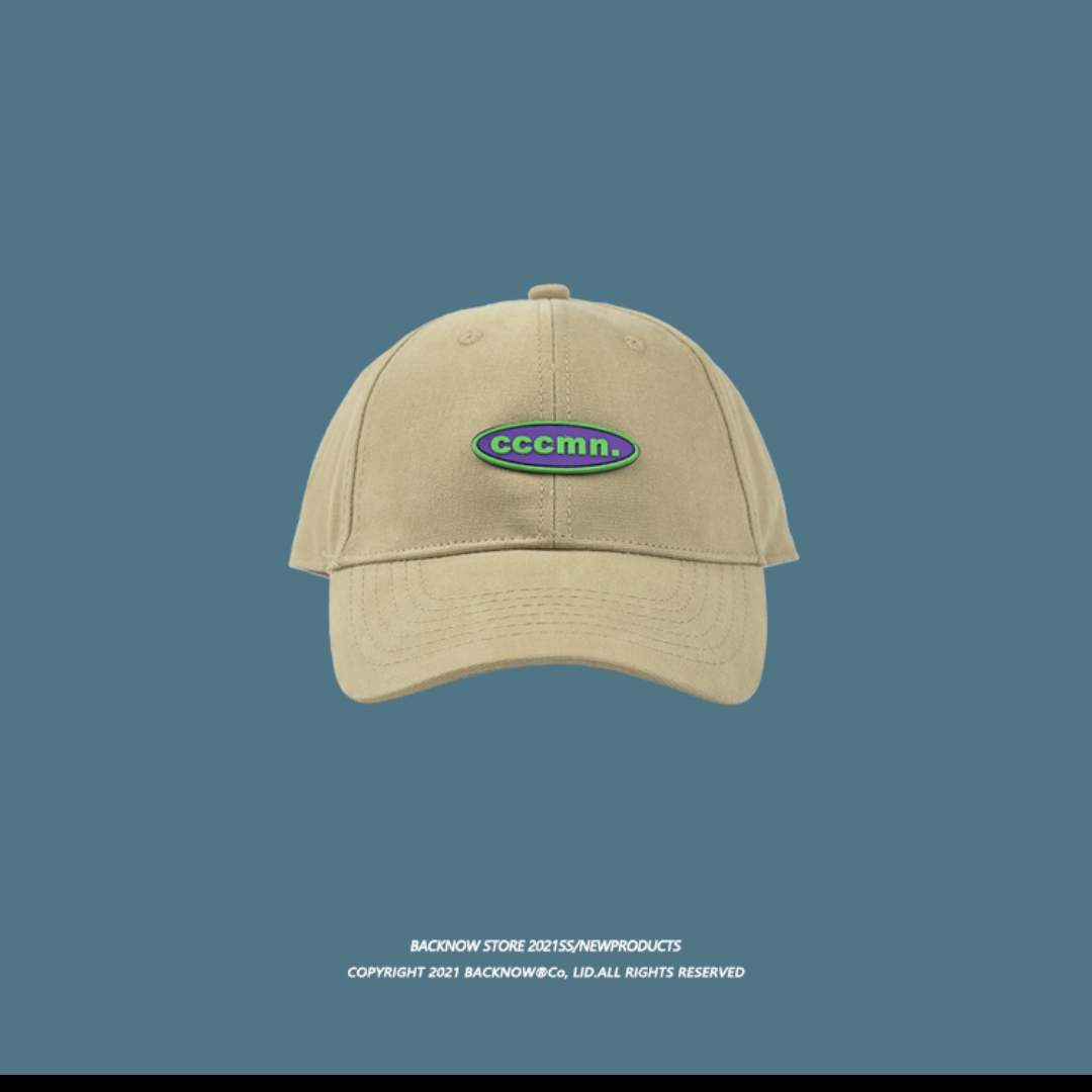 BACKNOW质感不错 棒球帽弯檐圆顶字母棉质鸭舌帽遮阳男女夏天防晒070