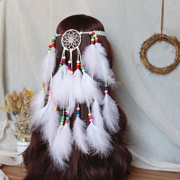 羽毛发带，头饰，复古民族风，波西米亚风，景区度假产品详情图2