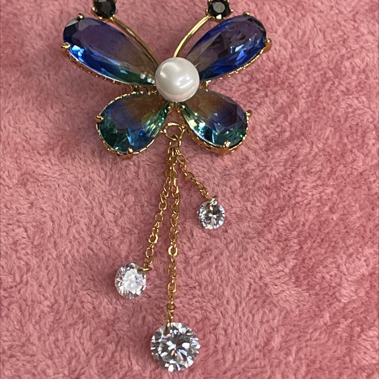 Clear Crystal Butterfly Brooch 4