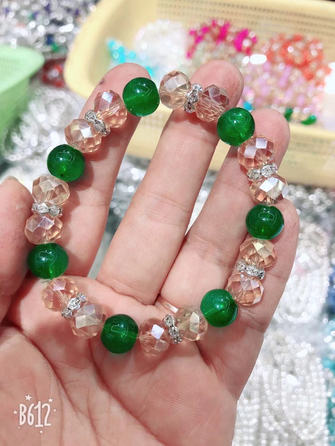 Jelly Bead Fashion Crystal bracelet, colorful and versatile, a niche design bracelet by Hongtao Accessories -016 details Picture