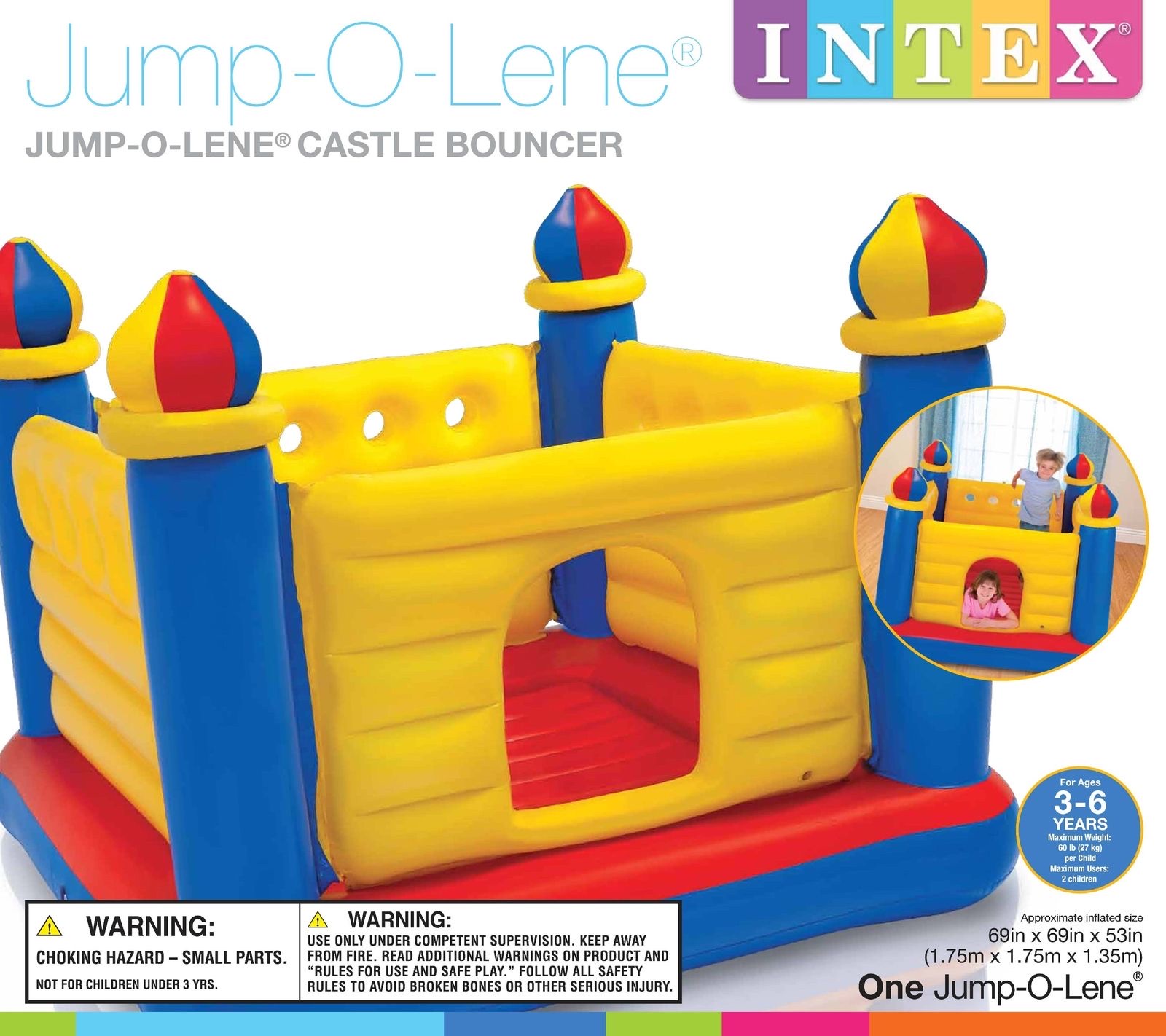INTEX 48259 Square Bouncy pool details Picture