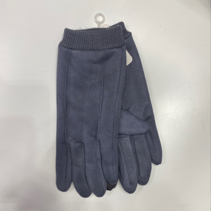 Men's autumn and winter suede gloves thickened warm touch screen outdoor cycling driving non-slip cotton full finger gloves men's double thread riffle