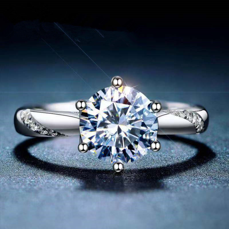 Zircon ring six claws 1/2 carat wedding ring female proposal diamond ring female girlfriend