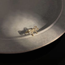 8 Super flash diamond bow ring female light luxury niche design sense light luxury personality net red ring index finger ring