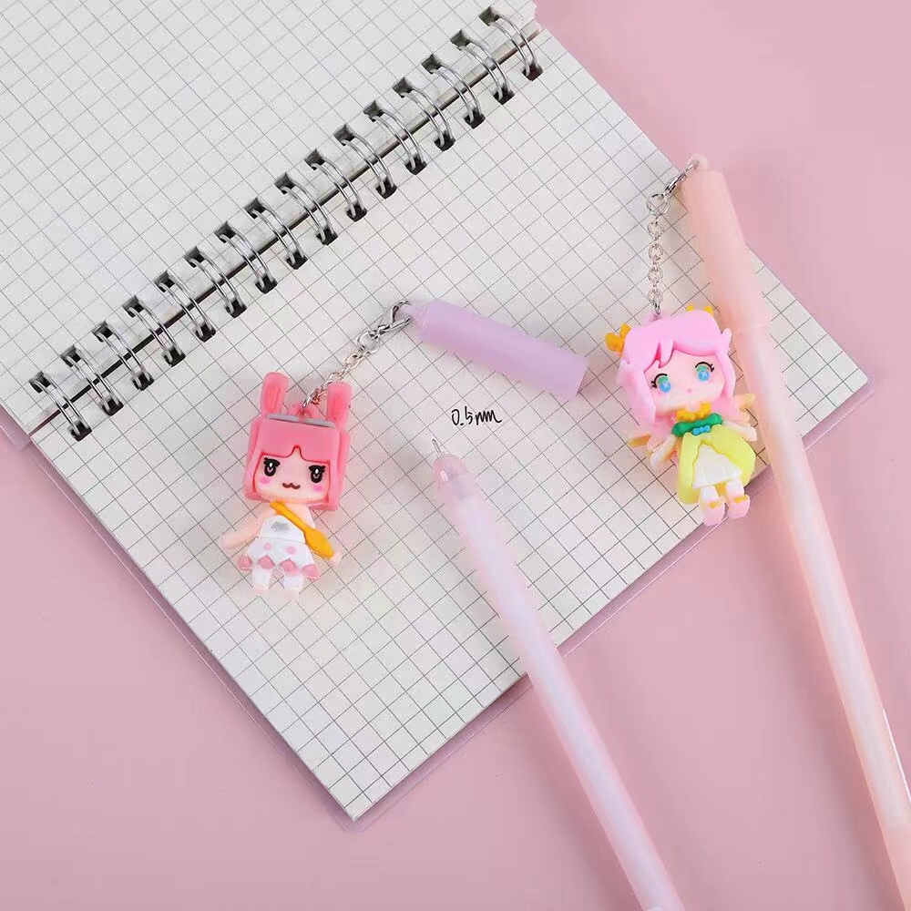 Neutral black pen refill pendant pen with anime characters