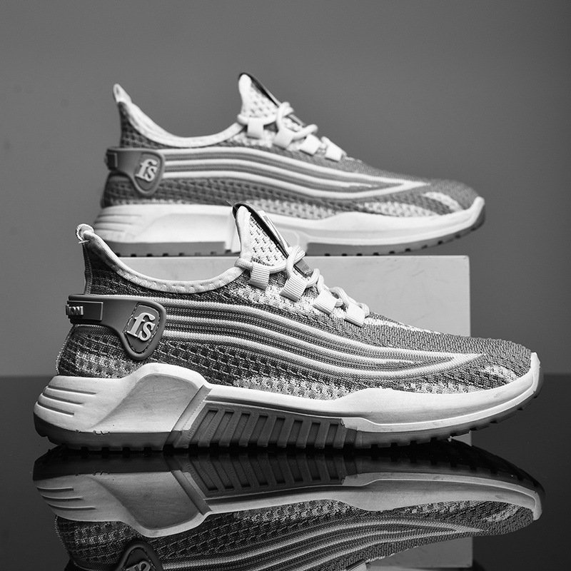 男鞋20201春季新款运动休闲跑步鞋潮男士韩版飞织旅游鞋子男详情图4