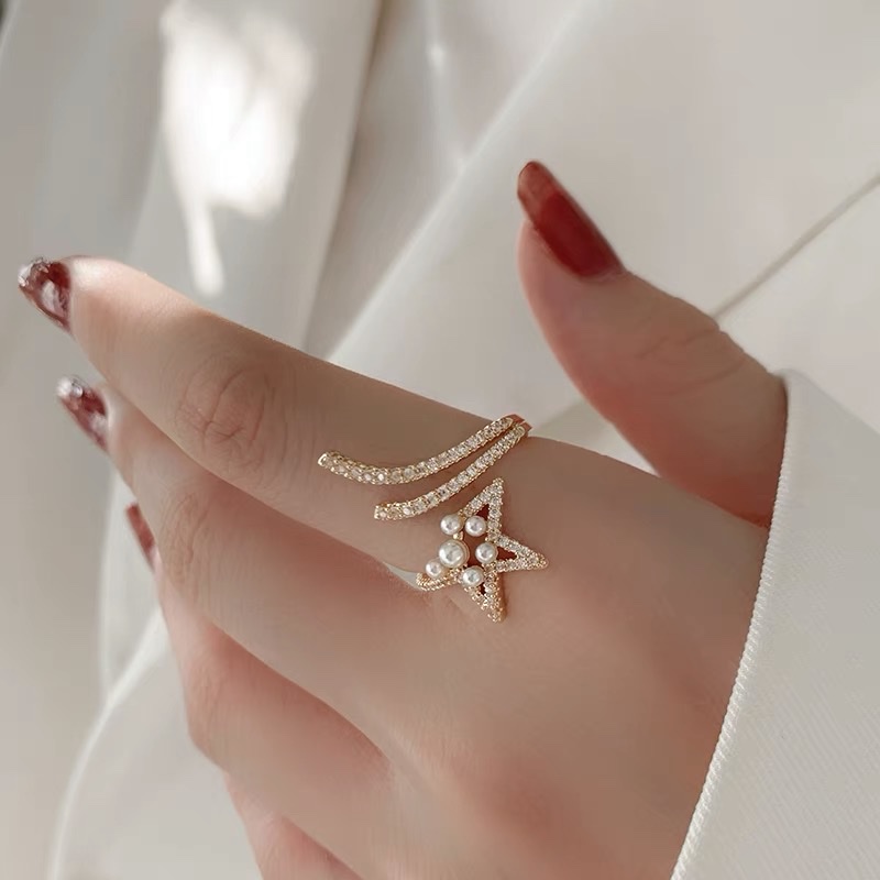 （圣·纳黛丽）微镶米珠钻石戒指💍，时尚网红气质高雅简约详情图3