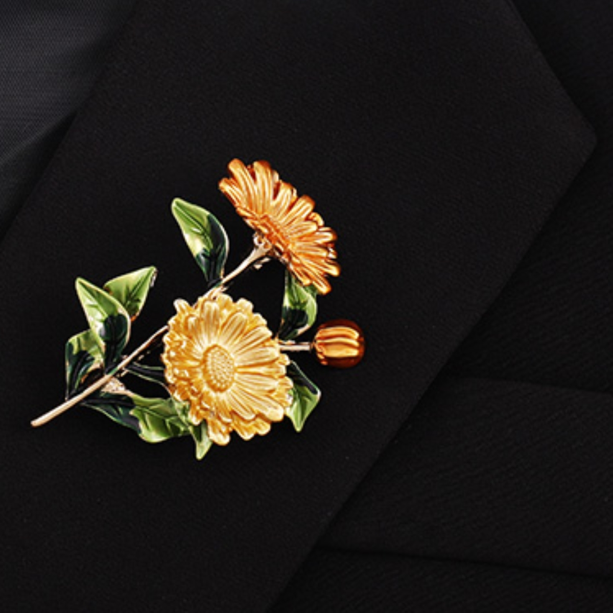 Two or two flower brooches