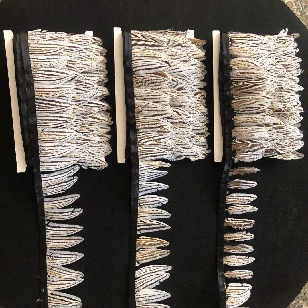 Pheasant ribbed white piece wool strip