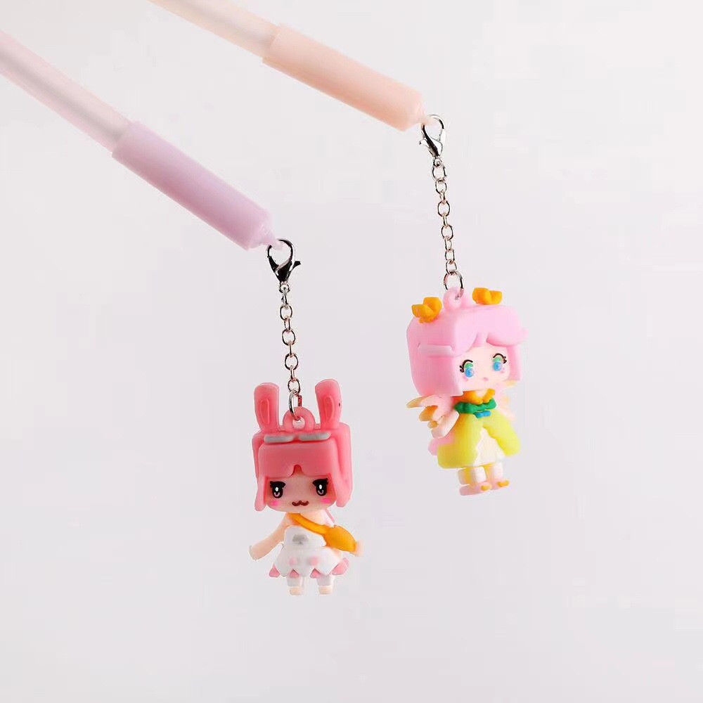 中性黑色笔芯挂件笔动漫人物