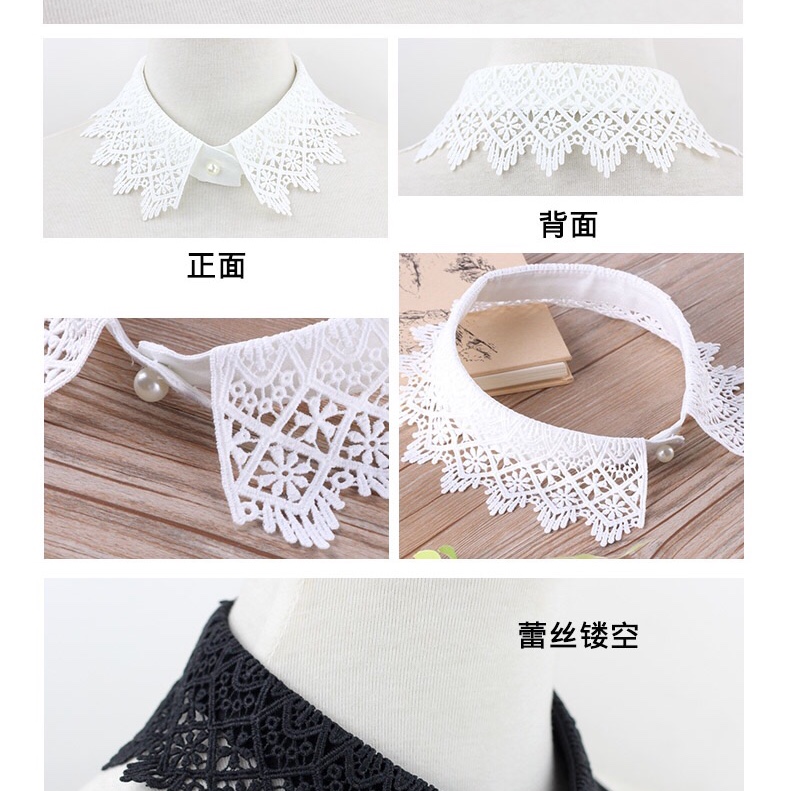 Lace lace hollow false collar children with white shirt false collar shirt collar decorative autumn and winter false collar 7