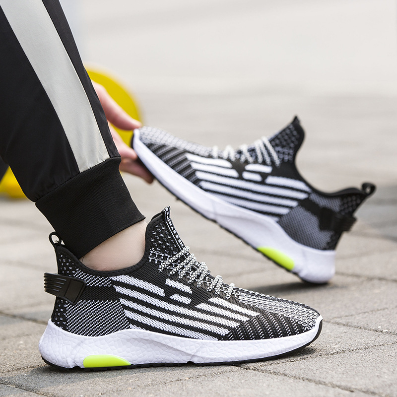 夏季男网鞋飞织运动鞋韩版潮流跑步透气休闲男鞋