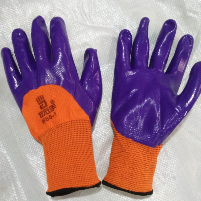 Free delivery right hand and left hand #660-1 Semi-impregnated rubber gloves Wear resistant oil resistant gloves Hand protective protective gloves