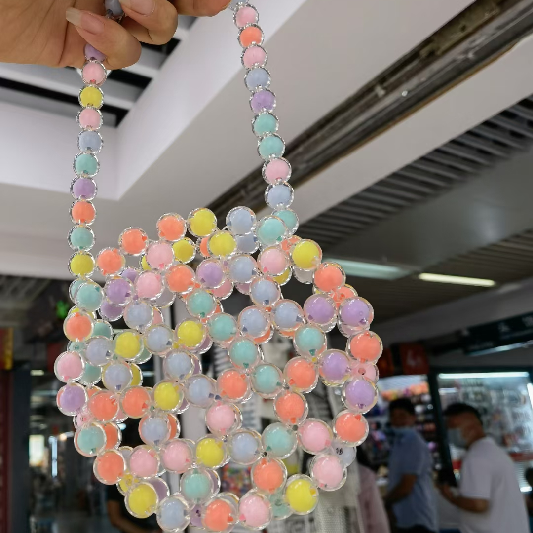 Super popular small women's bag Summer versatile 2021 New trendy pearl crossbody bag, niche design hand-held small square bag 12