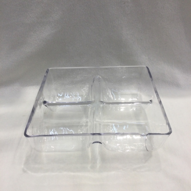 四宫格玻璃果盘沙拉碗创意家用透明水果盘沙拉盘