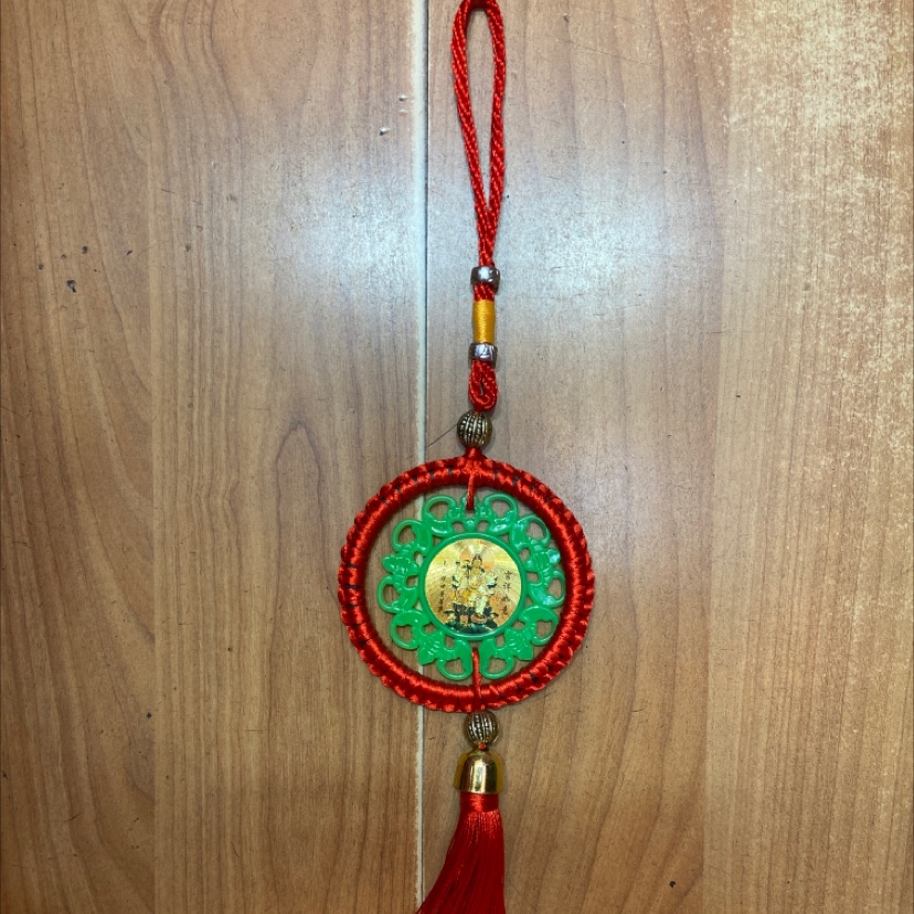Pendant red ring green five blessings Avalokitesvara pendant