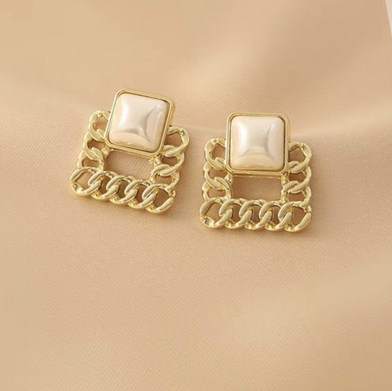 Lace stitching design stylish generous party personality everything stud earrings