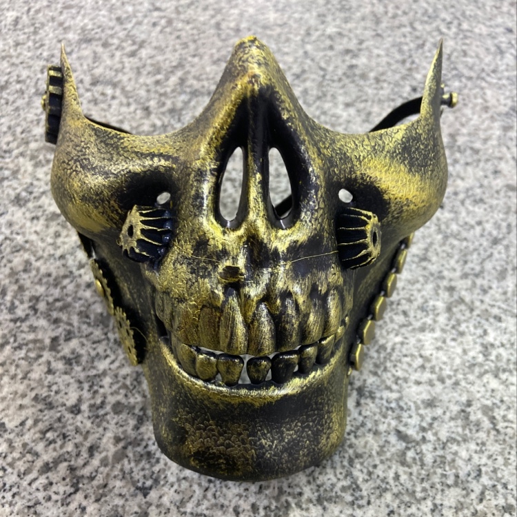 古铜色半脸骷髅面罩