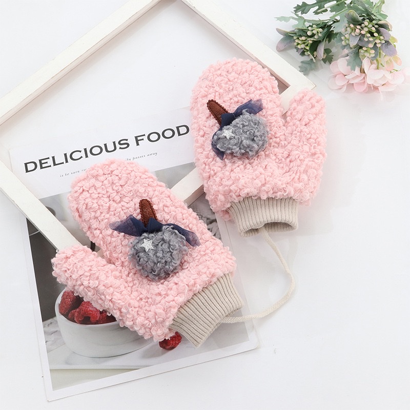 可爱保暖文创意定制手套 韩版新款女式加厚保暖卡通泰迪毛绒手套 详情图3