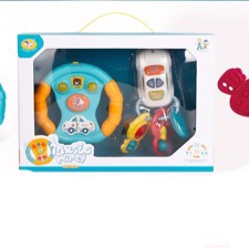 Cross-border children's science and education steering wheel electric musical instrument toys, light tube sound soft rubber music children's music toys