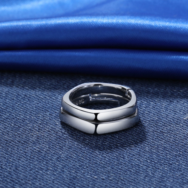 情侣钻戒简约时尚气质韩版锆石对戒开口戒