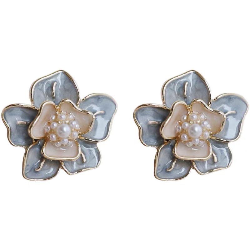 Korean-style socialite banquet style, trendy and fashionable Bohemian rose stud earrings Specification image