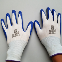 Left and right hand 600-1 nylon coated rubber gloves thread hanging rubber rubber rubber gloves work to protect oil and wear resistance