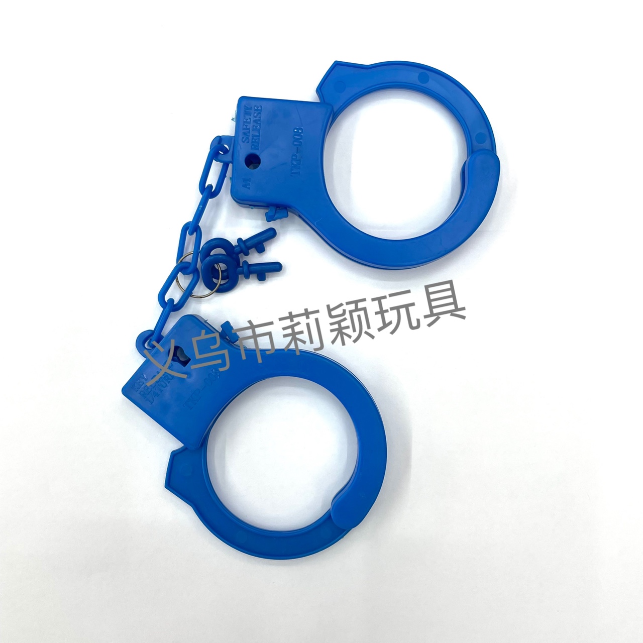 玩具手铐塑料手铐情侣手扣彩色手铐本色手铐儿童玩具手铐游戏玩具手铐万圣节产品蓝色手铐