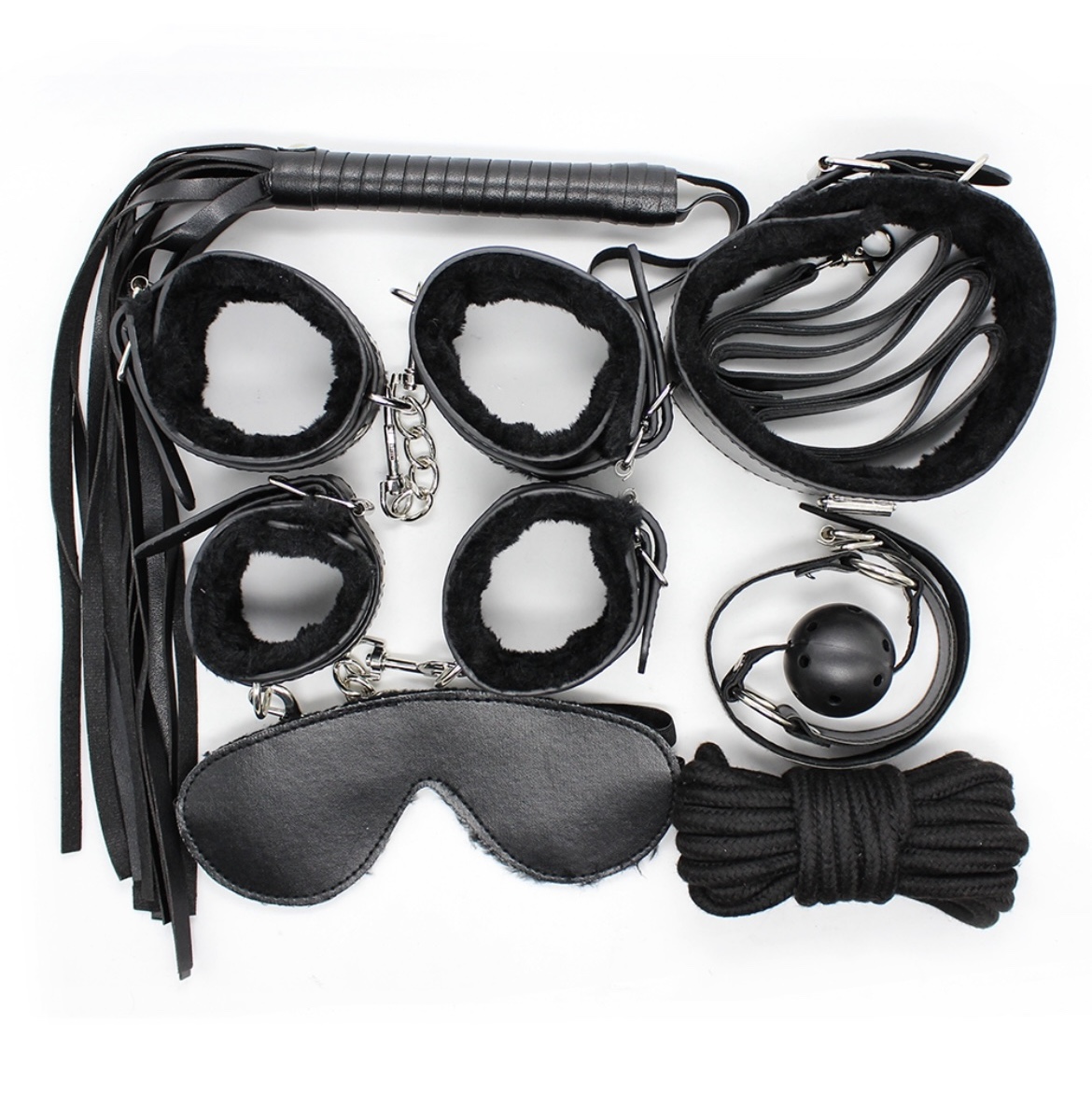 情人节用品情侣另类玩具情人用品玩具用品小情侣另类玩具捆绑束缚带黑色七件套