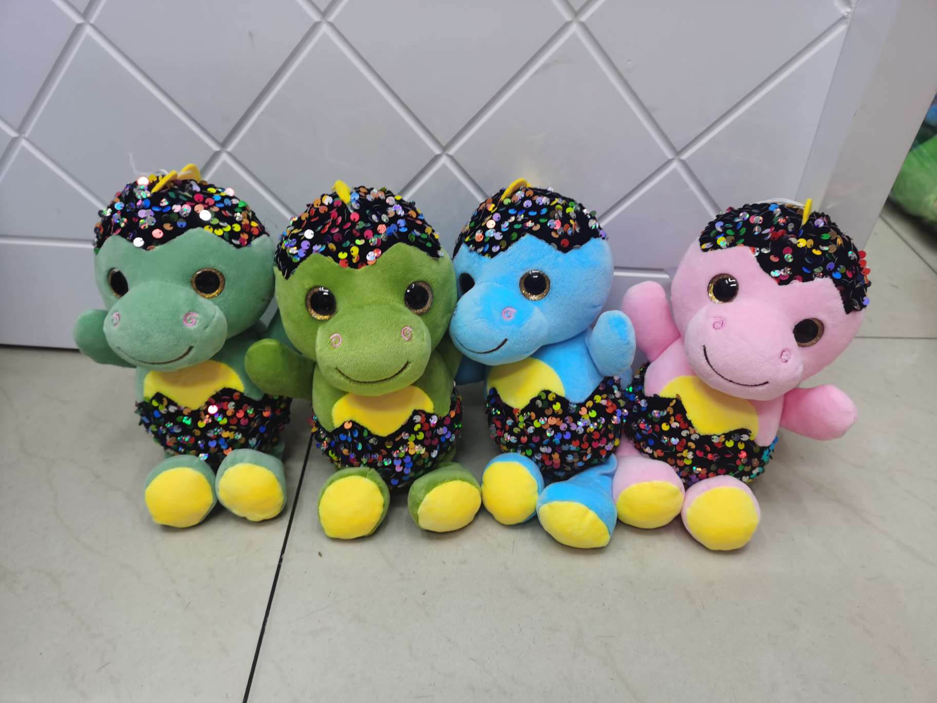 Fantasía peluche juguete lentejuela dinosaurio boutique bonbon 0777 stand fábrica venta directa Item Picture