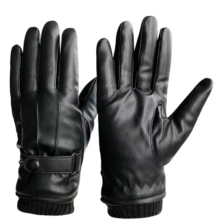 Gloves Men's autumn and winter riding thickened warm motorcycle PU leather gloves winter plus velvet touch screen thumbnail