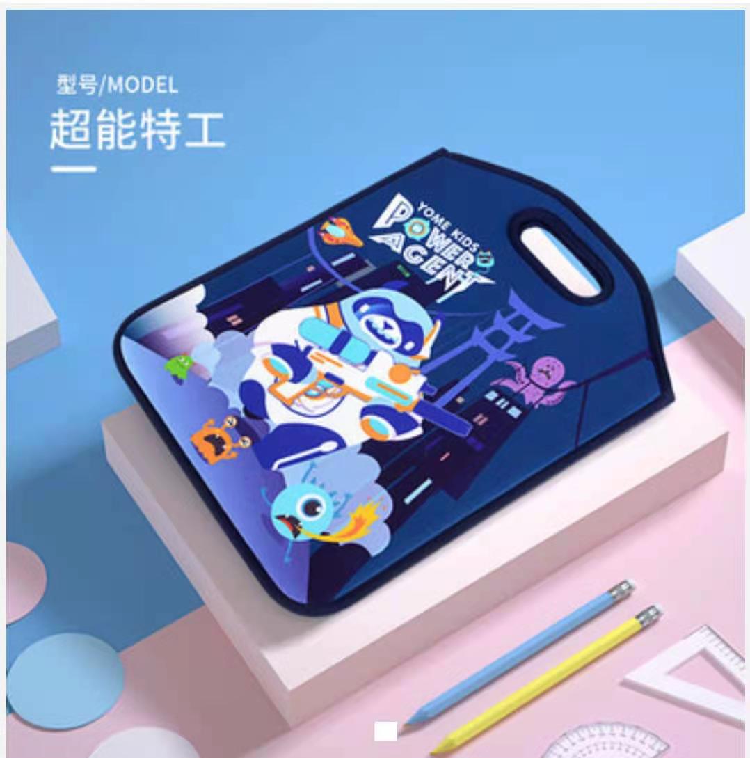 YOME奇思妙想瓦拉课本分类袋/IPAD袋/电脑袋/老试袋/补习袋藏青超能特工A YT203302A细节图