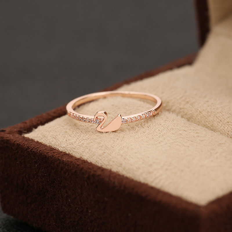 Small and delicate cygnet ring female Japanese and Korean fashion Instagram girlfriends two rings all match student ring hand ornaments