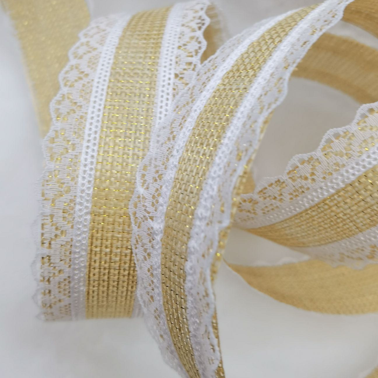 Gold thread hemp lace, DIY making, Christmas, toys, clothing, craft, festival, jewelry, stationery, cards, packaging, all kinds of factory products can be set se