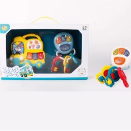 Cross-border children's science and education toy cars, electric musical instrument toys, lamp tubes, sound soft rubber music children's music toys