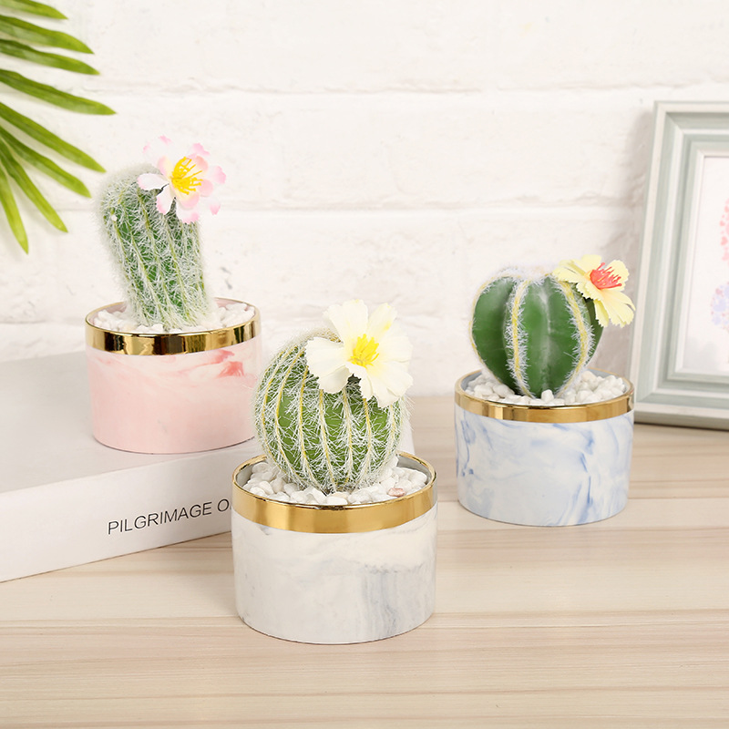 Simulated succulent plant potted bonsai detail image 1