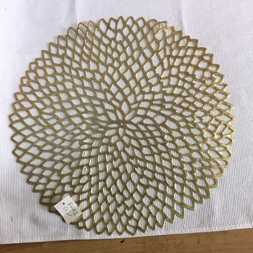 253 #餐桌垫西餐垫北欧PVC餐桌隔热垫家用酒店餐具垫子金色的 银色的 玫瑰金三个色