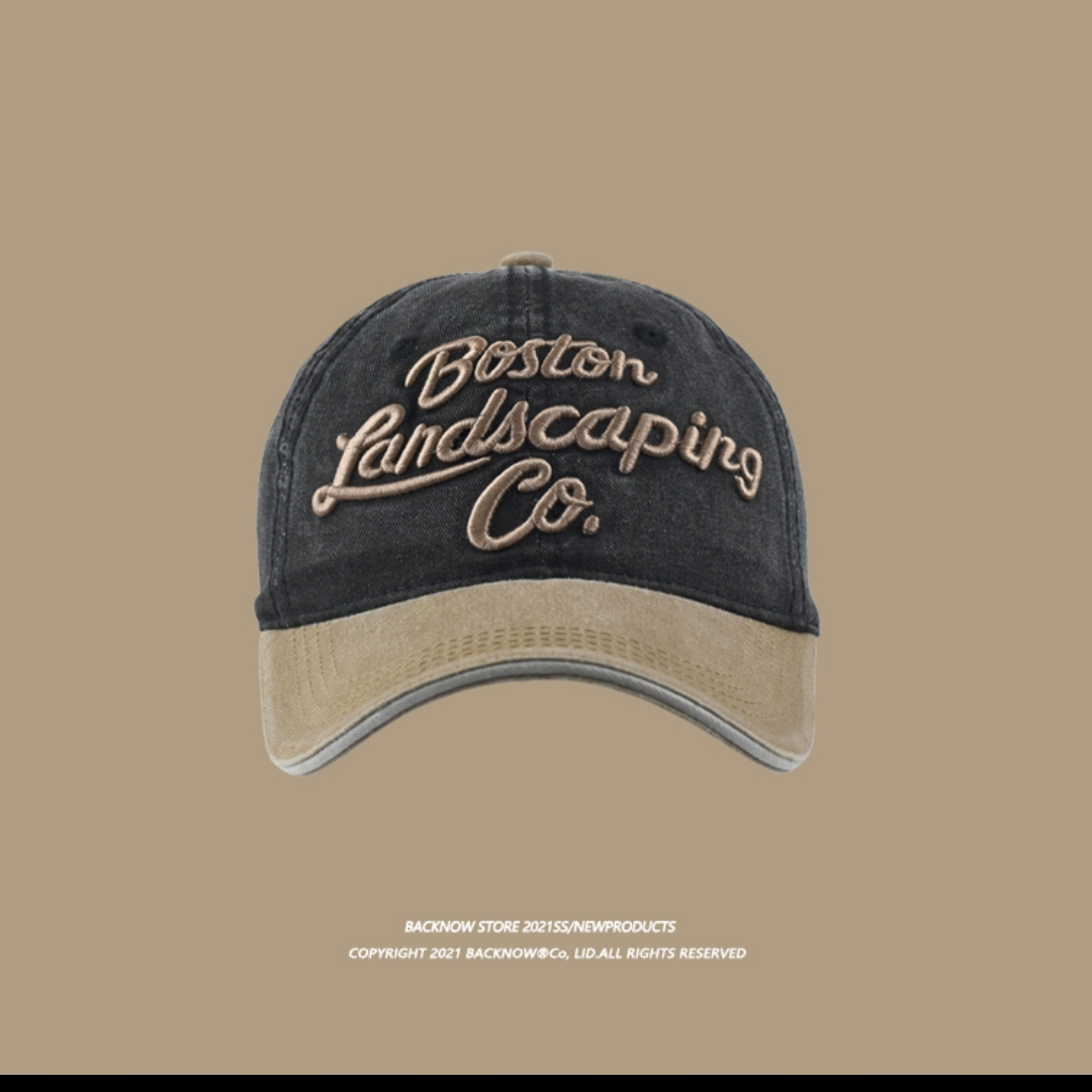 BACKNOW美式字母刺绣棒球帽做旧水洗复古软顶遮阳鸭舌帽子潮男女031